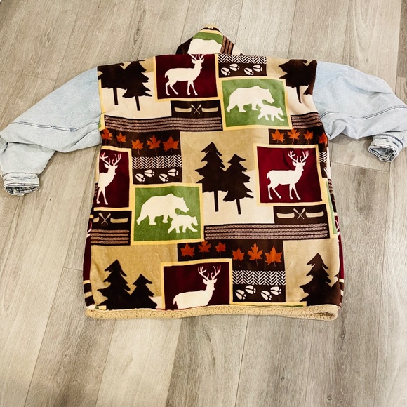 Handmade winterscape blanket jacket OS - Picture 2 of 10